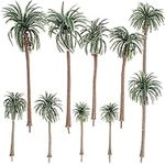 Healifty Miniature Tree Ornament Mini Plastic Palm Tree Model Coconut Tree Model Architectural Model Tree Scenery Trees Landscape Decoration 10pcs