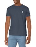 Volcom Men's Blaquedout Short Sleeve Tee, Navy Heather, Large