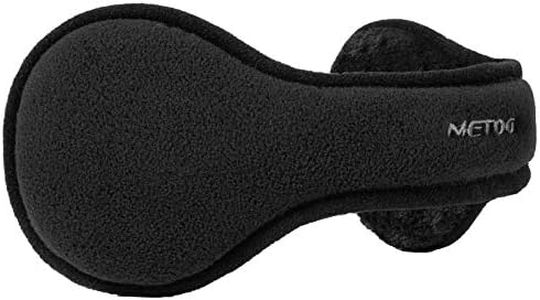 Ear Warmer By Metog Gift Box Ear muffs Foldable Polar Fleece Earmuffs Black,One Size