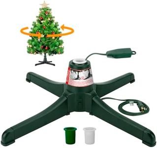 GREATDAY Rotating Tree Stand,360-Degree rotating christmas tree stand,Up to 7.5ft and 80 pounds Artificial Tree,With 3 settings trunk diameter