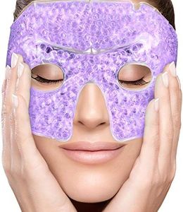 PerfeCore Eye Mask Get Rid of Puffy Eyes Migraine Relief, Sleeping, Travel Therapeutic Hot Cold Compress Pack With Cover Gel Beads, Spa Therapy Wrap for Sinus Pressure Face Puffiness Headaches Purple