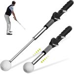 JIMITOP Retractable Golf Swing Training Aid,Rhythm Click Sound Warm Up Golf Swing Trainer,Golf Grip Trainer Attachment -Strength & Tempo Training for Chipping Hitting,Golf Accessories for Men