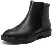 DREAM PAIRS Women's Low Heel Chelsea Ankle Boots Fashion Slip On Elastic Fall Booties Shoes,Size 6.5,BLACK,DAB213-1