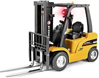 KidsFaves Giant Remote Control Forklift 1:10 Scale 13 Inches Tall 8-Channel Full-Featured Forklift Construction Toy Truck Rc Truck Toy Birthday Gift Idea for Kid