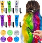 6PCS Temporary Hair Dye for Dark & Light Hair, Hair Chalk for Girls, Kids Hair Dye for Temporary Hair Color for Kids, Washable Hair Dye, Girl Gifts for 7 8 9 10 11 12 13 Year Old Girls Birthday Gifts