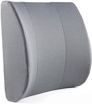 DMI Contour Lumbar Back Support Cushion Pillow with Strap, Grey