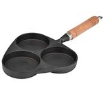 Zerodis Mini Egg Pan 3 Mold Cast Iron Omelette Egg Burger Fried Egg Pot Pancake Pan Nonstick