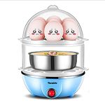 THEMISTO 350 Watts Egg Boiler/Poacher/Cooker for Steaming, Cooking & Boiling (TH-611(14 eggs)) - Blue, Plastic, 14 Ounces