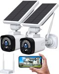 Camcamp Solar Security Camera Wireless - 2.5K Outdoor Home 2PCS Cameras Surveillance System with Base Station Night Vision Motion Detection 2-Way Audio APP Remote IP65 Waterproof SD/Cloud Storage