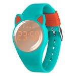 L LAVAREDO Pink Kids Watch Activity Fitness Tracker Digital Steps Counter Girls Watches with Vibrating Alarm Distance Calories Cat Ear Watch Gift for Kids Girls Cat Lovers Cadeaux Montre Enfant Fille