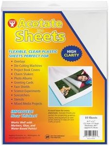 Hygloss Products Acetate Sheets for Crafts, Clear Overhead Projector Film, For Arts And Craft Projects and Classrooms, Not for Printers, 8.5” x 11”, 10 Pack