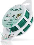 YDSL 328ft (100m) Twist Ties, Green Garden Plant Ties with Cutter for Gardening and Office Organization, Home