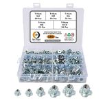 Epi-Torque 180 Pcs M4 5 6 8 10 Zinc Plated Steel T Nuts Four Claw Nuts Assortment Kit for Wood Rock Climbing Holds Cabinetry Furniture