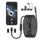 Endoscope Camera, USB Snake Camera Borescope Inspection with 8 LED Lights, 7.9mm IP67 Waterproof Semi-Rigid Cable for Android, iPhone (16.4FT, No WiFi Needed)