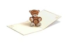 G10 3D Pop up card Teddy Bear, Birthday greetings for boys and girls, Happy Birthday Card Animal, Birthday Party Invitation Card for kids, Card as a gift voucher for birthday present