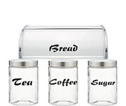 Tea, Coffee, Sugar, Bread - Jar Vinyl Decals Stickers Kitchen - Set of 4 Decals