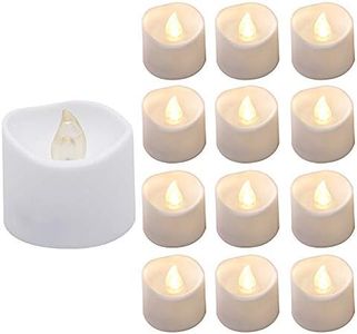 Actpe Tealight Candles with Flickering Flame, 12pcs LED Tea Lights Wax Dripped Battery Operated Candle Unscented Small Led Flameless Candles with Timer for Home Decor Xmas Wedding, Warm White