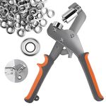 Eyelet Punch Kit, Professional Magnetic Grommets Eyelets Set with 300 Eyelets (10mm), Grommet Press Hole Punch Plier, Handheld Eyelet Pliers Grommet Kit for Tarpaulin, Fabrics, PVC banners,etc(10mm)