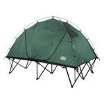 Kamp-Rite Double CTC Compact Quick Setup 2 Person Tent Cot, Chair and Tent with Rain Fly, 600 D Roller Wheeled Carry Bag & 190T Carry Bag, Green