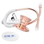 MDF Instruments, ProCardial Cardiology Stethoscope, Lightweight Titanium, MDF797TRTEBO + MDF Hard Travel Carrying Case with Mesh Pocket, Medium Size (MDFSCM12)