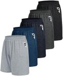 5 Pack Athletic Gym Mens Shorts - Workout Black Quick Dry Basketball Shorts with Pockets for Running Casual Activewear