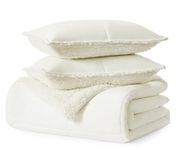UGG 10265 Blissful Full-Queen Comforter Set Reversible Comforter and Pillow Shams Machine Washable Soft Cozy Bedding Queen Size Blanket Set for Bedroom Accents, Full/Queen, Snow