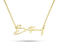 Personalised Sterling Silver Name Necklace Custom Gold Name Jewellery Customised Dainty Pendant Birthday Gift Ideas for Women Girl Teenage (18K Gold)