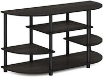 Furinno JAYA Simple Design Corner TV Stand, Espresso/Black