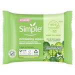 Simple biodegradable Exfoliating Face Wipes cleansing wipes to smooth skin and unclog pores for sensitive skin 20 wipes