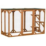 PawHut Cat Cage Indoor Catio Outdoor Cat Enclosure Pet House Small Animal Hutch for Rabbit, Kitten, Crate Kennel with Waterproof Roof, Multi-Level Platforms, Lock, Orange