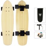 One Leopard® Cruiser Skateboard, VIC 27 Inch Complete Skateboard for Kids Teens & Adults, 7 PLY Bamboo Double Kicktails Deck Concave Trick Skateboard, T-Tool & Skateboard Stickers & Carry Bag Included