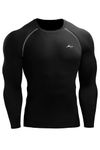 PROSHARX Men's Premium Full Sleeve Compression T-Shirt - Athletic Base Layer Tights for Fitness & Sports (in, Alpha, M, Black)