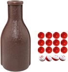 ITROLLE 1Set Plastic Kelly Pool Shaker Bottle with 16 Numbered Marbles Tally Peas/Balls, Brown Ball