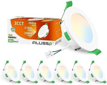 ALUSSO Spot LED Encastrable Extra Plat, 4W 310LM Dimmable IP44 Spot Etanche Salle de bain, Blanc Chaud 3000K Blanc Neutre 4000K Blanc Froid 6500K, Trou Φ55-68mm, AC220-240V, Lot de 6