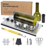 Kalawen Glass Adjustable Bottle Cutter DIY Tool for Bottle Neck & Round Bottle with Glass Cutter, Stainless Steel Cutting Machine Set for Wine, Beer, Liquor, Alcohol, Champagne, Soda Round Bottles