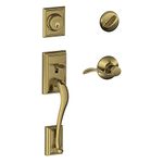 SCHLAGE Addison Single Cylinder Handleset and Right Hand Accent Lever, Antique Brass (F60 ADD 609 Acc RH)