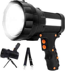 Lampe Torche LED Rechargeable Étanche IPX4 Lampe de Poche Ultra Puissante 15000LM 10000mAH Super Brillante Longue Portée Urgence Lampe 6Modes Haute Puissance Camping Lanterne pour Randonnée Chasse