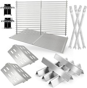 Grill Parts Kit for Weber Genesis 300 330 Series Genesis E330 E310 S310 S330 EP330 S320 E320 EP-310 EP-320 Grill Parts, Stainless Steel Genesis Grates Flavorizer Bars Grill Parts Kit, 4Pcs Burner Tube
