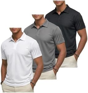 Liloak Mens Polo Shirts Short Sleeve Pack Polo T-Shirts Tees for Men Golf Business Casual and Work