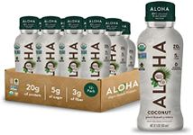 ALOHA Organic Plant Based Coconut Protein Shake w/MCT Oil (12 ct, 12oz Bottle) 20g Protein, Meal Replacement, Low Sugar & Carb, Gluten-Free, Paleo, Non-GMO, No Soy, Stevia or Sugar Alcohol…