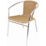 Bolero U422 Aluminium Wicker Chair, Stackable (Pack of 4)