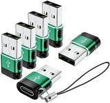 BaseNew USB A to USB C Adapter 6 Pack,USB to USB C Adapter,USB C to USB Adapter,USB C to USB A Adapter,USB C Female USB Male,USB to USB C Converter for iPhone 15 14 13 12,MacBook,iPad(Green)