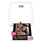 KODAK Step Slim Instant Smartphone Photo Printer, Portable Sleek Color Wireless Mobile Printer, Zink 2x3" (5.1x7.5 cm) Sticky-Back Photos, Print from iOS & Android Devices with Bluetooth w/App, White