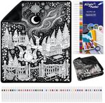 Halloween Washable Coloring Blanket Kit-48-Color Markers for Kids & Adults
