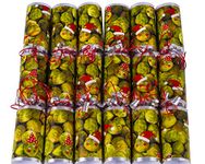 Box of 6 handmade fun Brussel Sprouts Christmas crackers (gifted)