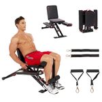 TOTAL FLEX L Folding Weight Bench & Exercise Bench Press Rack - Fitness Benches, Gym Bench for Home, Workout Bench - Multi Gym Strength Training Equipment, Pilates Equipment, Portable Gym Equipment