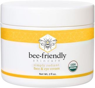 BeeFriendly Face and Eye Cream All Natural USDA Certified Organic Moisturizer, All In One Face, Eye, Neck, Decollete Cream, 2 oz