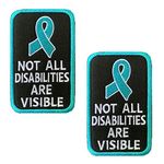 Zcketo 2 Packs Not All Disabilities are Visible Service Dog Vests/Harnesses Dog Emblem Embroidered Hook & Loop Fastener Patch for Service Dog Guide Dog