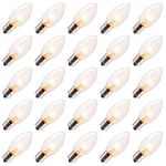 Brightown 25 Pack C9 Incandescent Bulb, C9 Christmas Replacement Light Bulb for Christmas String Light (Clear)