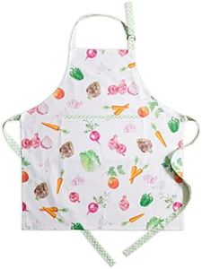 Maison d' Hermine Apron 100% Cotton 1 Piece Adjustable Neck Strap Apron with Center Pocket & Long Ties for Gifts, Home Kitchen, Cocktail Party, Farmers Garden - Thanksgiving/Christmas (27.50"x31.50")